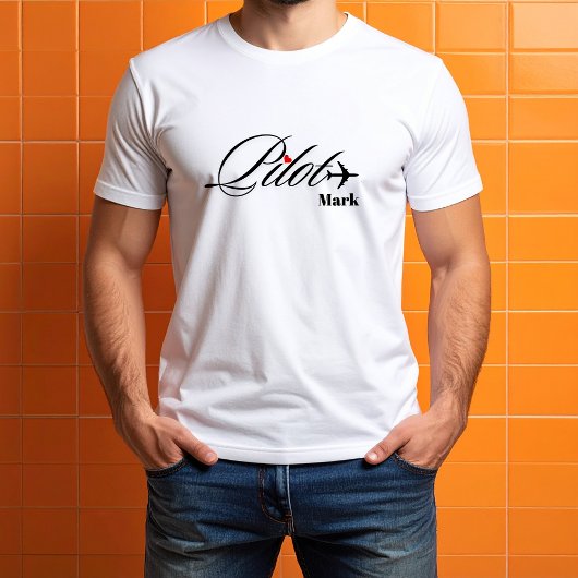 コパイロット 飛行機 カップル マッチング シンプル オリジナル Tシャツ
