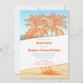 コパカバナビーチとココナッツツリーズパーティー 招待状 (正面)