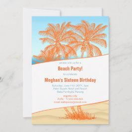 コパカバナビーチとココナッツツリーズパーティー 招待状