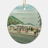 コパカバナ歩道リオデジャネイロブラジル セラミックオーナメント (左)