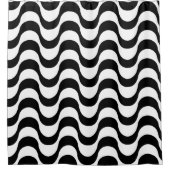 コパカバーナパターンブラック&ホワイト シャワーカーテン (正面)