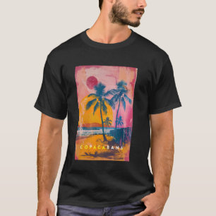 コパカバーナリオデジャネイロブラジルレトロビーチサンセ Tシャツ
