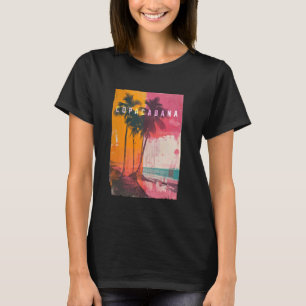 コパカバーナリオデジャネイロブラジルレトロビーチサンセ Tシャツ