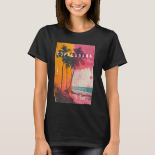 コパカバーナリオデジャネイロブラジルレトロビーチサンセ Tシャツ