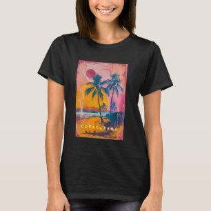 コパカバーナリオデジャネイロブラジルレトロビーチサンセ Tシャツ