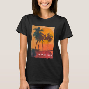コパカバーナリオデジャネイロブラジルレトロビーチサンセ Tシャツ