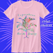 コパカバーナリオデジャネイロワイトロピカルパームツリー Tシャツ