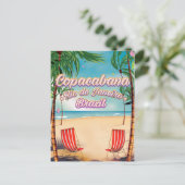 コパカバーナリオデジャネイロ旅行ビーチポスター ポストカード (スタンド正面)