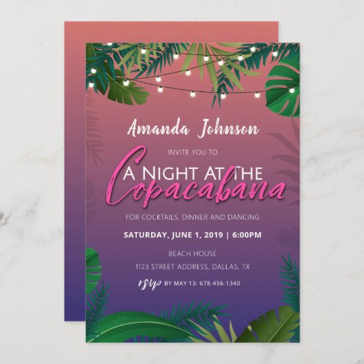 コパカバーナ ハバナ ご招待 招待状 (正面/裏面)