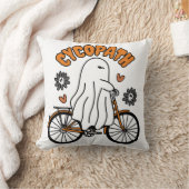 コパスハロウィーン幽霊オンオレンジ自転車 クッション (ブランケット)