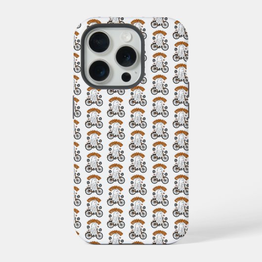 コパスハロウィーン幽霊オンオレンジ自転車 iPhoneケース (裏面)