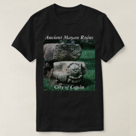 コパン古代遺跡の彫像市文化マヤ Tシャツ