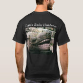 コパン古代遺跡の彫像市文化マヤ Tシャツ (裏面)