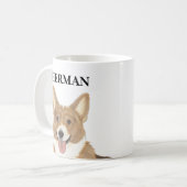 コパーソナライズされたル赤と白ギ飲料用コースター コーヒーマグカップ (正面左)