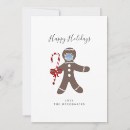 コビッドクリスマスおもしろい顔マスクジンジャーブレッドマン シーズンカード
