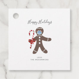 コビッドクリスマスおもしろい顔マスクジンジャーブレッドマン フェイバータグ