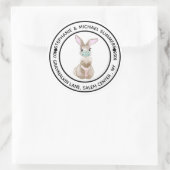 コビッドバニー顔マスク差出人住所 ラウンドシール (バッグ)