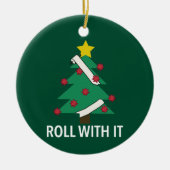 コビデおもしろいィドクリスマスツリープンオーナメント セラミックオーナメント (正面)