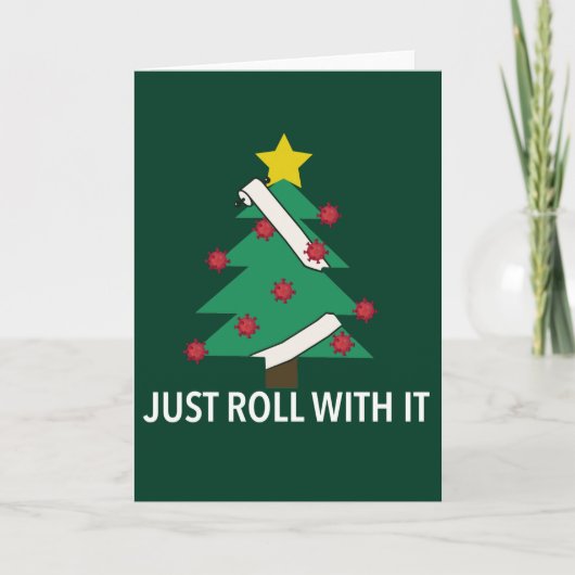 コビデおもしろいィドクリスマスツリープン カード (正面)