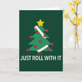 コビデおもしろいィドクリスマスツリープン カード (黄色い花)