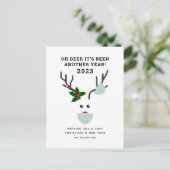 コビデおもしろいスクリスマストナカイ着用顔マスク シーズンポストカード (スタンド正面)