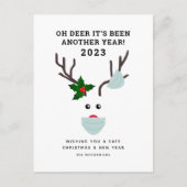 コビデおもしろいスクリスマストナカイ着用顔マスク シーズンポストカード (正面)