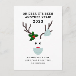 コビデおもしろいスクリスマストナカイ着用顔マスク シーズンポストカード