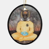 コビデパーソナライズされたィークリスマス生物学的災害［有害物質］ホリデイ セラミックオーナメント (左)