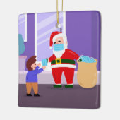 コビデメリークリスマス顔マスクサンタクロースkid セラミックオーナメント (左)