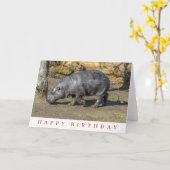 コビトカバの誕生日カード カード (黄色い花)