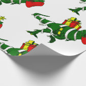 コビドクリスマス恐竜顔マスクtrexギフトおもしろい ラッピングペーパー (角)