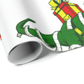 コビドクリスマス恐竜顔マスクtrexギフトおもしろい ラッピングペーパー (ロールコーナー)