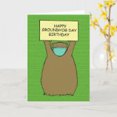 コビド19グラウンドホッグデイ誕生日 カード (黄色い花)
