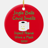 コビパーソナライズされたッド19のにおい セラミックオーナメント (裏面)