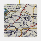 コビントンARヴィンテージマップ セラミックオーナメント (正面)