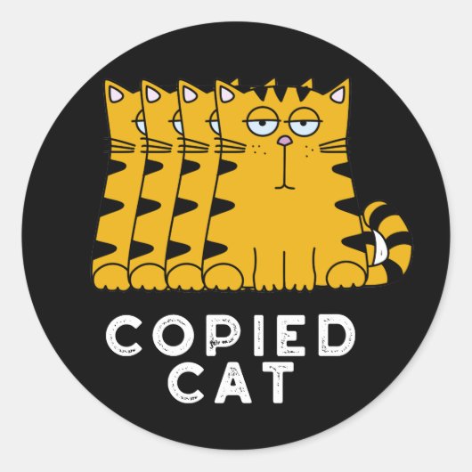 コピーされた猫おもしろい動物プンダーク ラウンドシール (正面)