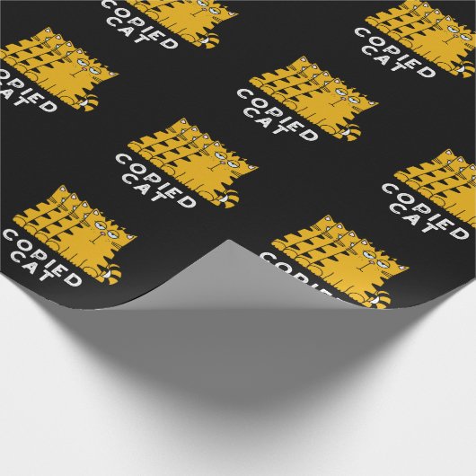 コピーされた猫おもしろい動物プンダーク ラッピングペーパー (角)