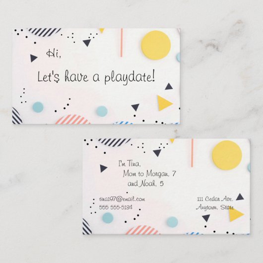 コピーストライプ宇宙付き円の背景 名刺 (正面/裏面)