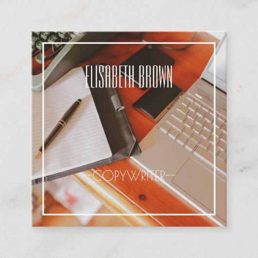 コピーパーソナライズされたライタタイプライター名刺 スクエア名刺 (正面)