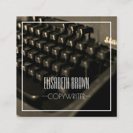 コピーパーソナライズされたライタタイプライター名刺 スクエア名刺 (正面)