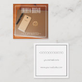 コピーライタコンピュータキーボード名刺 スクエア名刺 (正面/裏面)