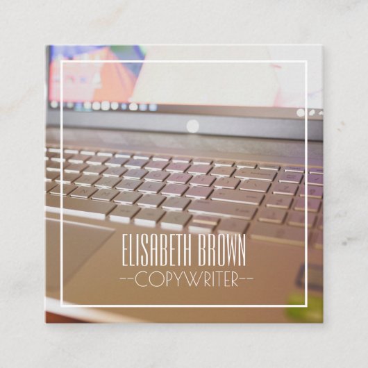 コピーライタコンピュータキーボード名刺 スクエア名刺 (正面)