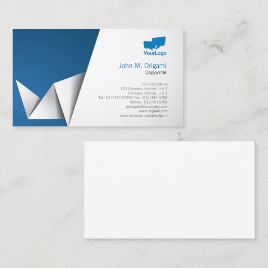 コピーライターの名刺の折り紙 名刺 (正面/裏面)