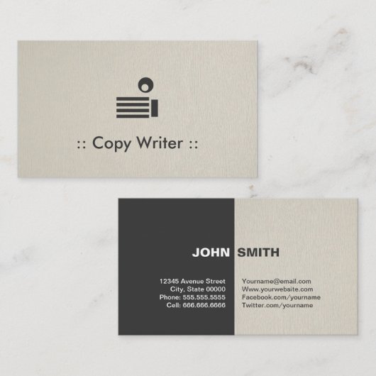 コピーライターシンプルプロフェッショナル 名刺 (正面/裏面)