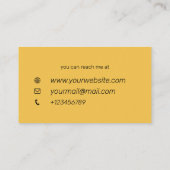 コピーライター編集ライター記者ヴィンテージ黄色 名刺 (裏面)
