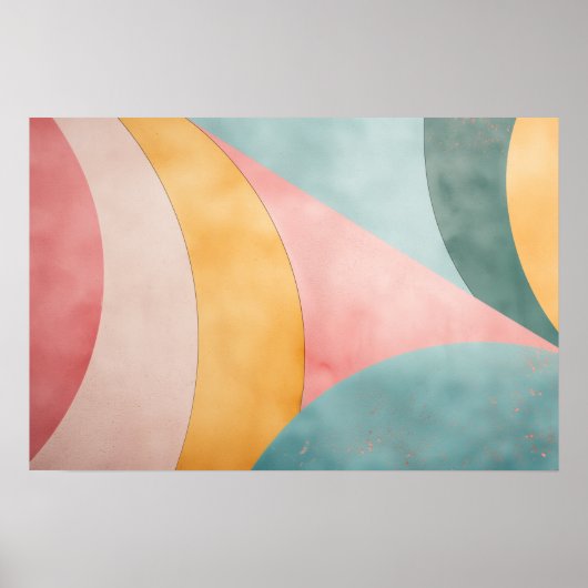 コピー宇宙を使用淡い色のした色の丸い図形 ポスター (正面)