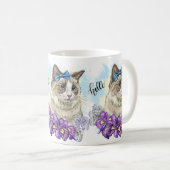 コピー・オブ・ハンドおもしろいスケッチ可愛い花柄 コーヒーマグカップ (正面右)