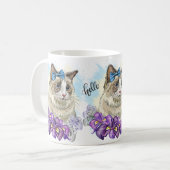 コピー・オブ・ハンドおもしろいスケッチ可愛い花柄 コーヒーマグカップ (正面左)