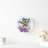 コピー・オブ・ハンドおもしろいスケッチ可愛い花柄 ラウンド壁時計 (ホーム)