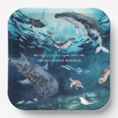 コブクジラ | 海の誕生日パーティー ペーパープレート (正面)